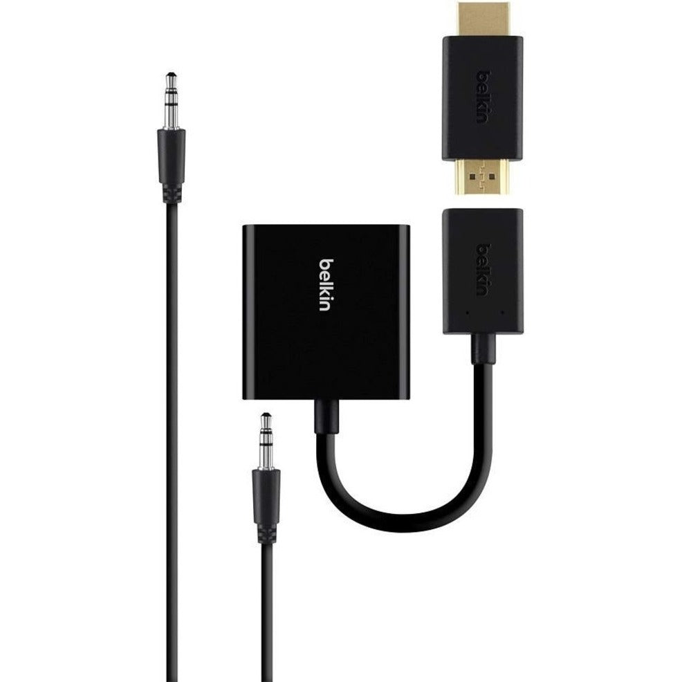 Belkin B2B137-BLK Universal HDMI to VGA Adaptor with Audio, Connect HDMI Devices to VGA Displays