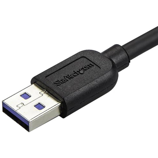 Detailed view of USB 3.0 Type-A connector with blue inserts