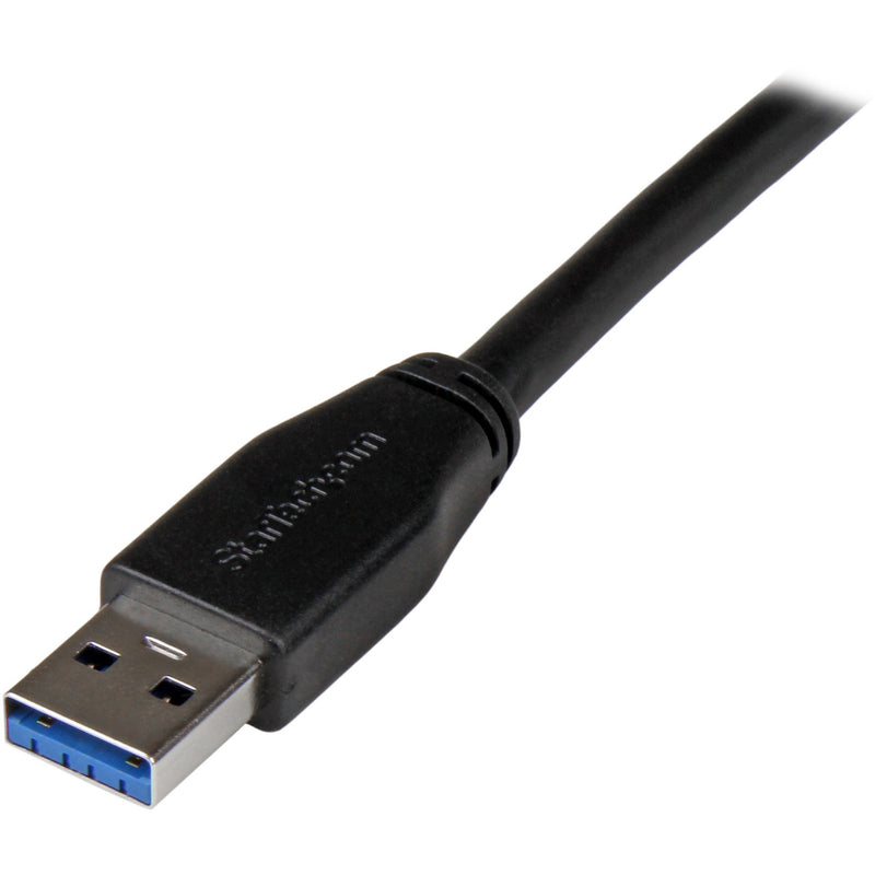 Close-up view of StarTech.com USB 3.0 Type-A connector with blue SuperSpeed interface