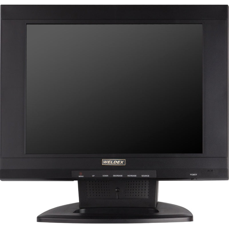 Front view of Weldex WDL-1500M 15-inch LCD monitor showing display screen and control buttons