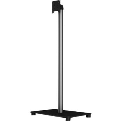 Angled view of Elo 5-foot floor stand showing mounting bracket and stable base design