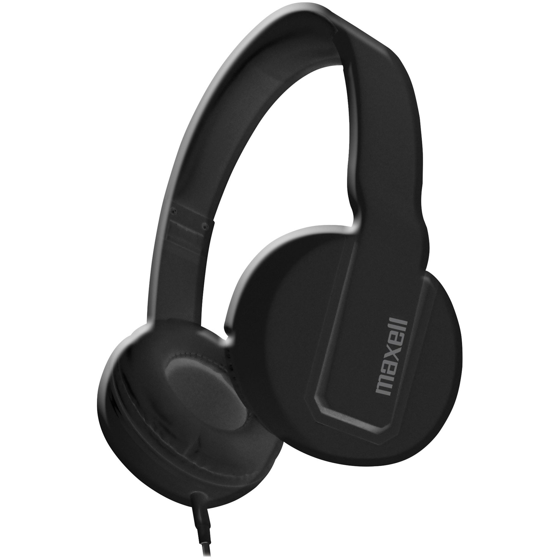 Maxell 290103 Solid2 Hitam Headphone Lipat Kabel Datar Kabel Bebas Kusut