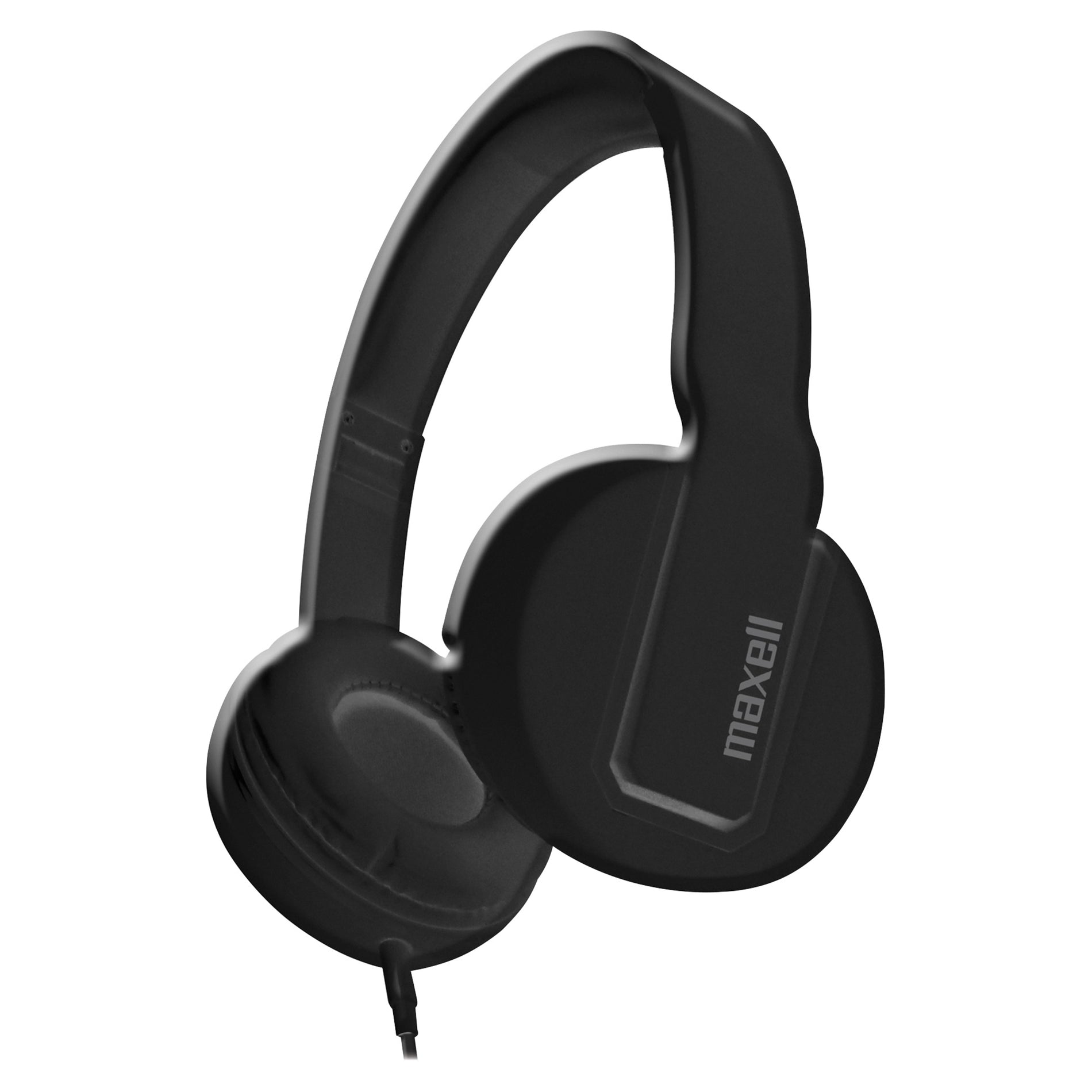 Maxell 290103 Solid2 Hitam Headphone Lipat Kabel Datar Kabel Bebas Kusut