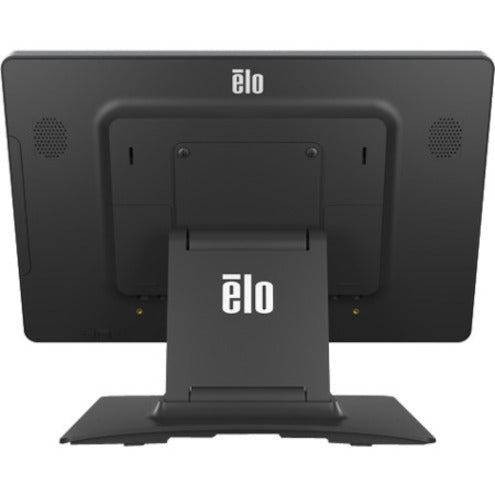 Rear view of Elo tabletop stand showing cable management and connectivity options