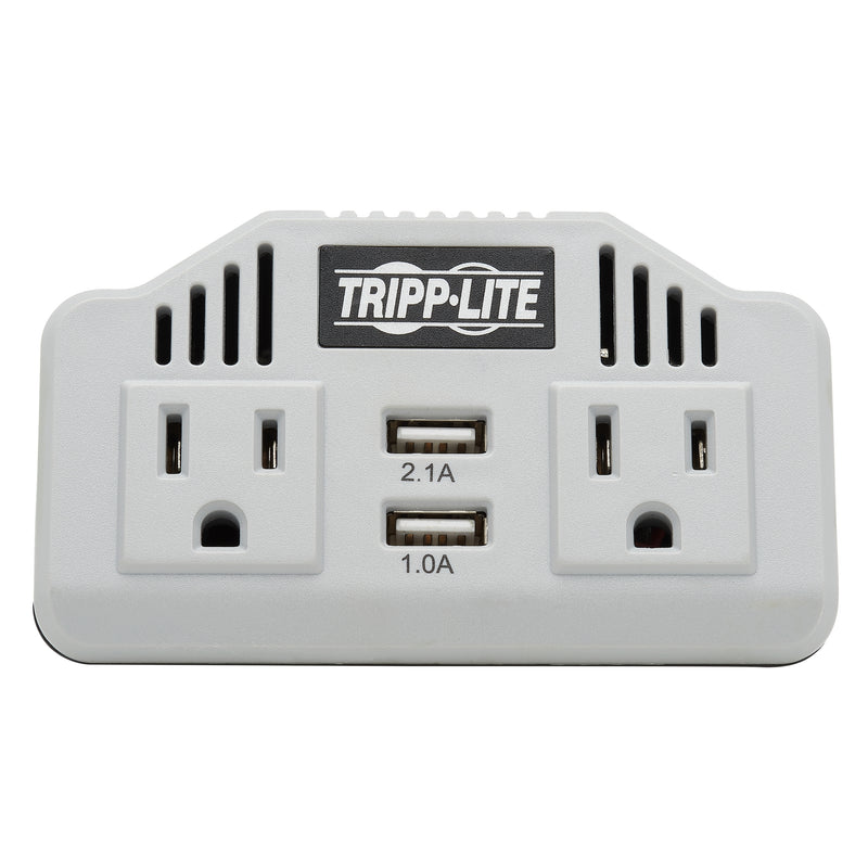 Front view of Tripp Lite PV400USB showing AC outlets and USB ports