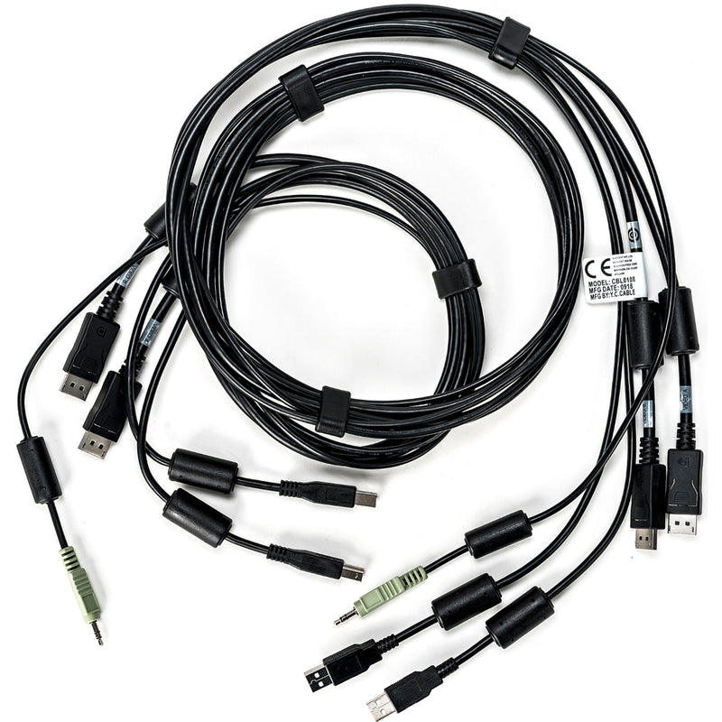 Overhead view of AVOCENT CBL0108 cable showing organized cable management system with retention clips