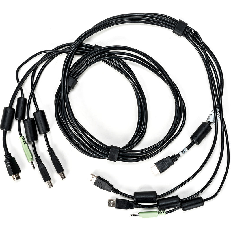 Overhead view of AVOCENT CBL0112 KVM cable showing organized cable routing and management system