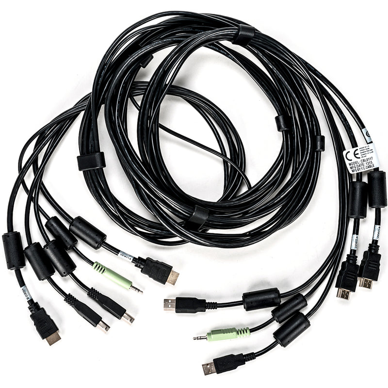 Overhead view of AVOCENT KVM cable showing organized cable routing and management system