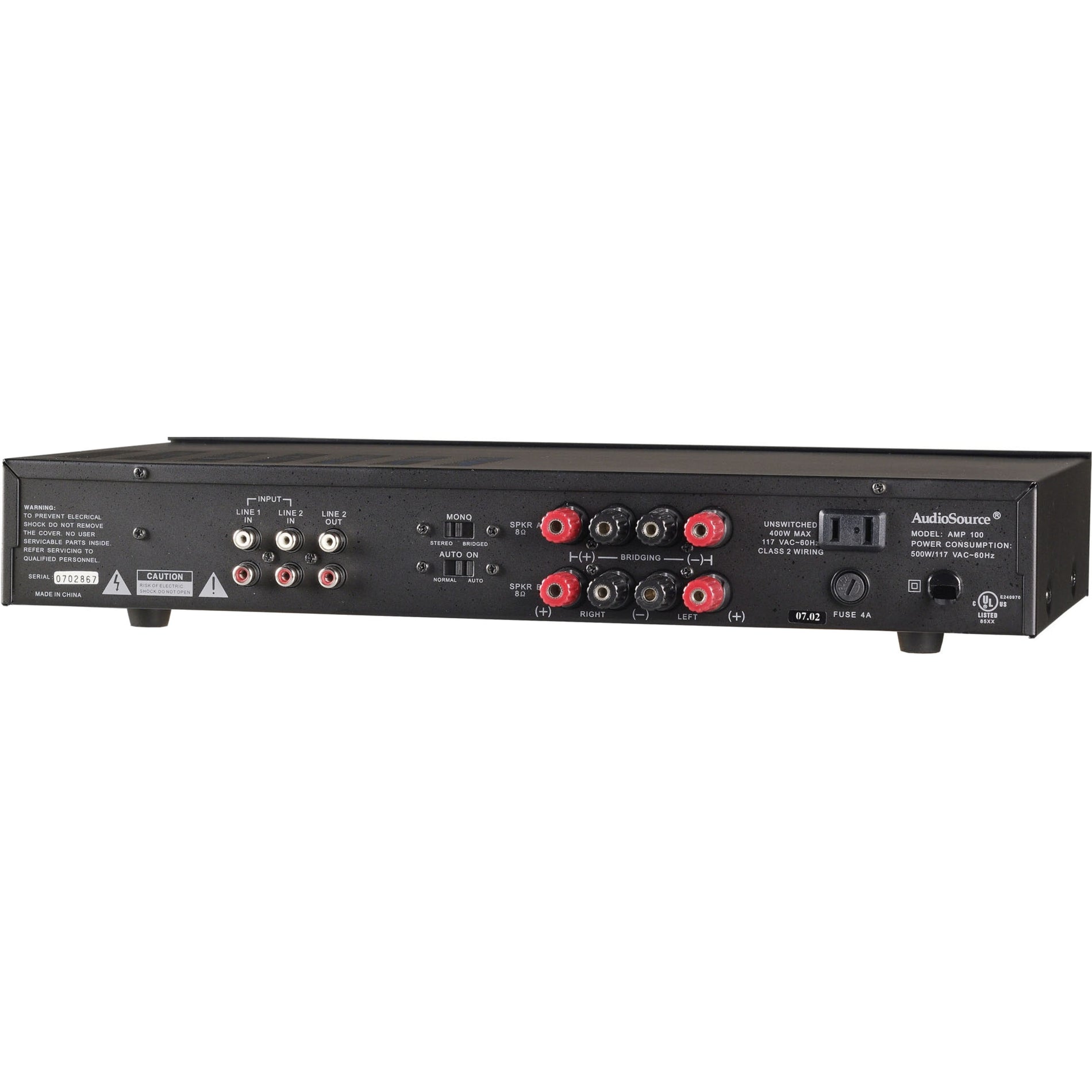 AudioSource AMP100VS Amplifier - 100W RMS, 2 Channel, Powerful Audio Performance