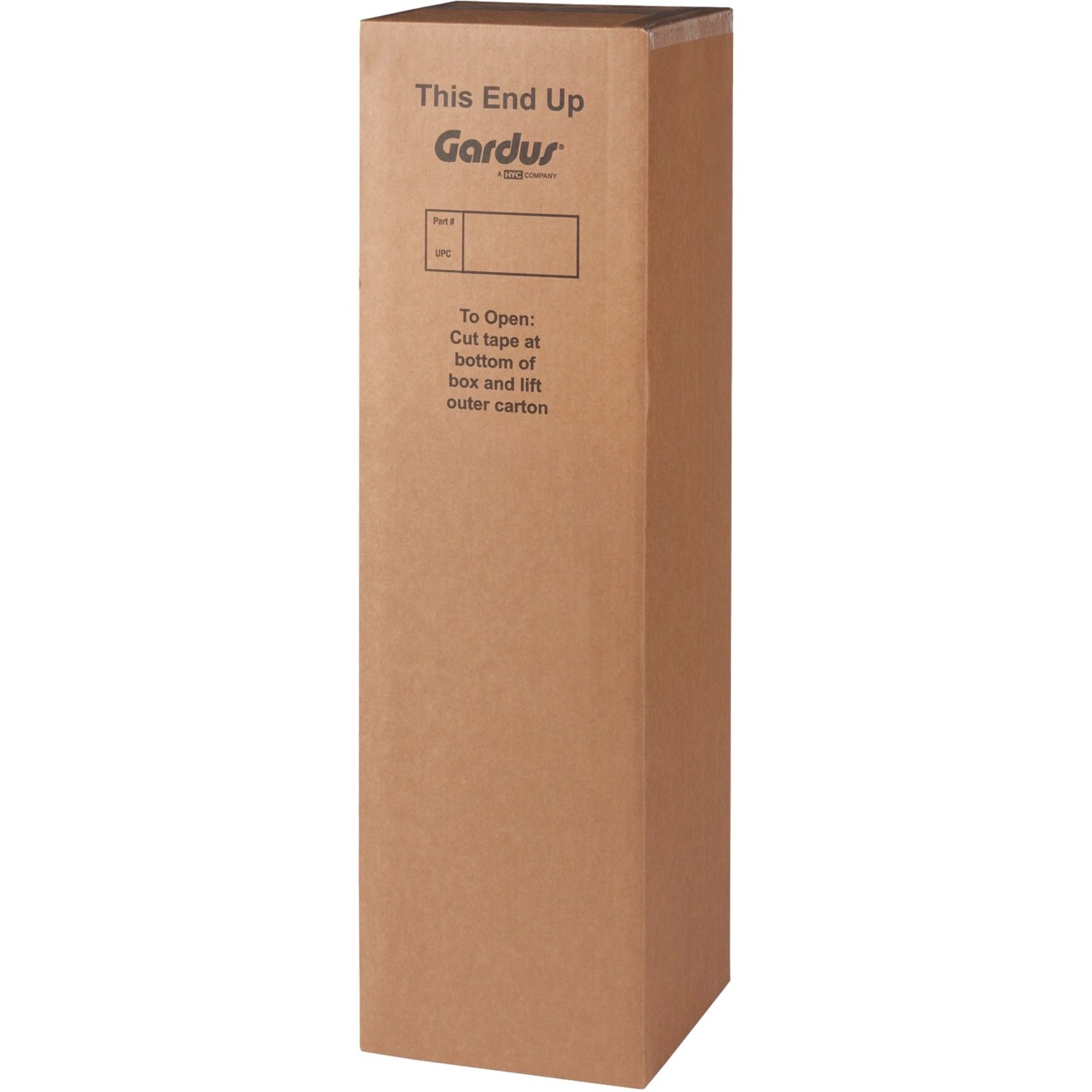 Brown cardboard retail packaging box for LintEater dryer vent cleaning system with opening instructions-alternate-image2