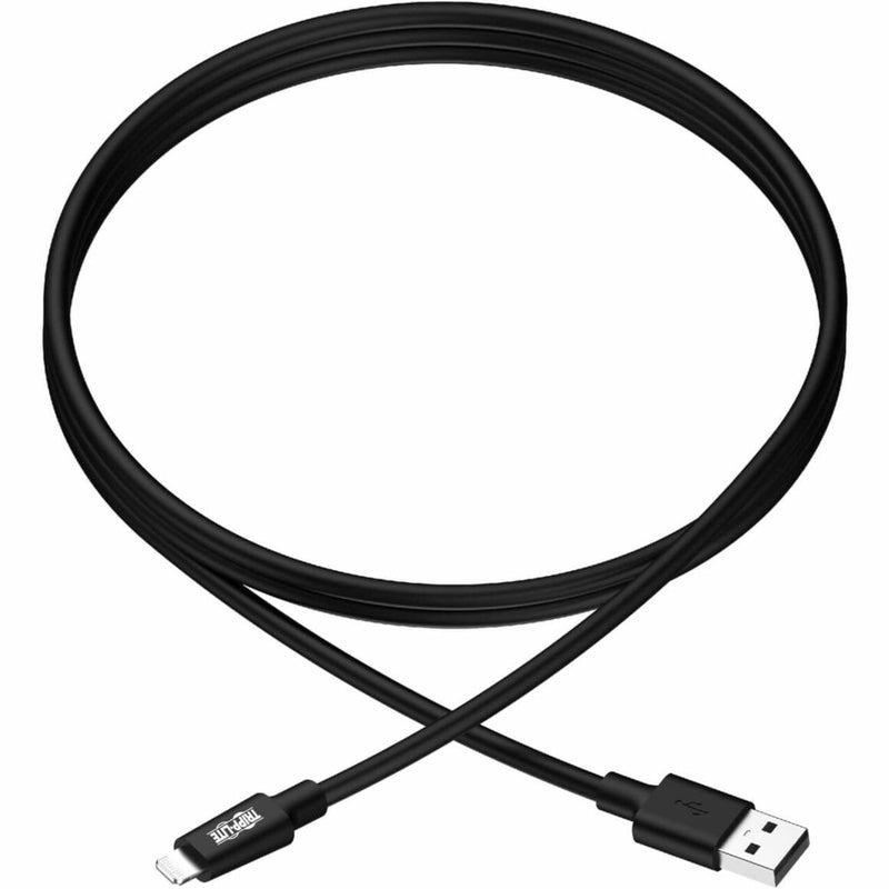 Full length view of Tripp Lite M100-010-BK 10-foot Lightning cable showing extended reach