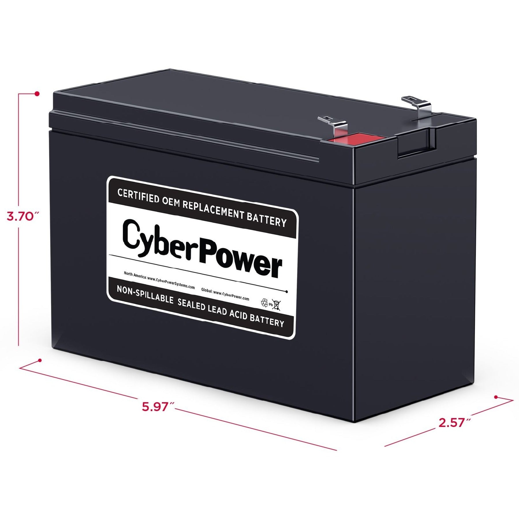 CyberPower RB1270B UPS Remplacement de Batterie Cartouche 18-Mois de Garantie 12V DC 7000mAh Acide Plomb