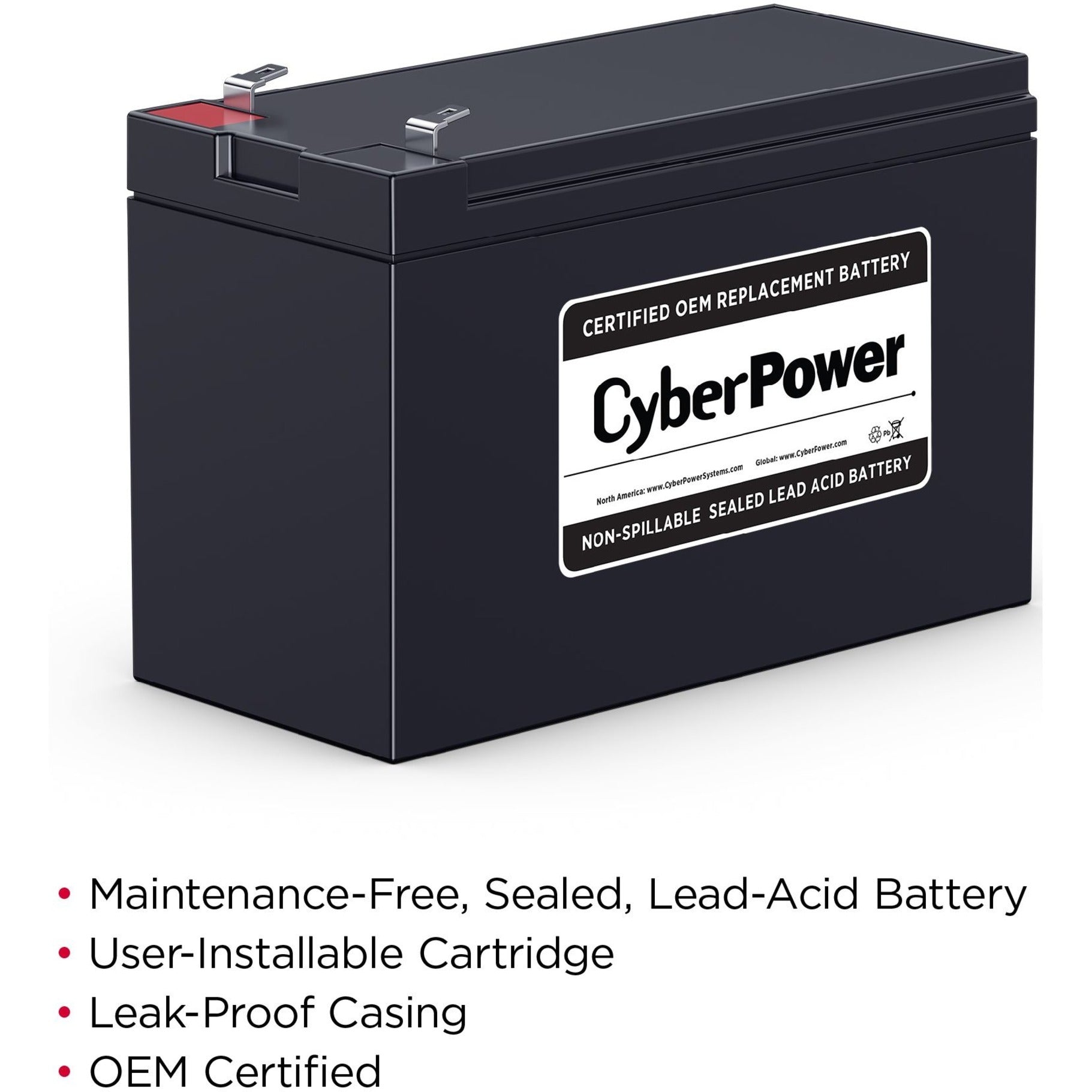 CyberPower RB1270B UPS Remplacement de Batterie Cartouche 18-Mois de Garantie 12V DC 7000mAh Acide Plomb