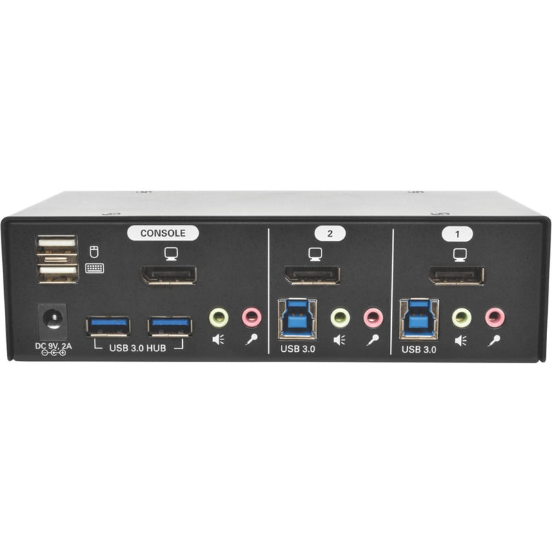 Rear panel view of Tripp Lite KVM switch showing all ports and connections