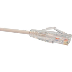 Unirise CS6-20F-WHT Cable de Parche Cat6 Slim Clearfit Blanco 20 pies Trenzado Flexible Sin Enganches Baño de Oro