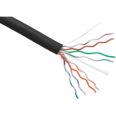 Detailed view of CAT6 cable showing twisted pair configuration and conductor arrangement