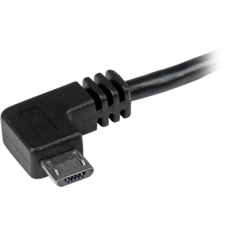 Close-up view of right-angled Micro-USB connector showing detailed construction