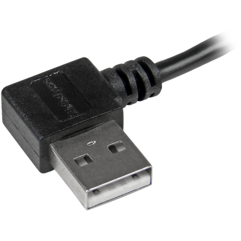 Detailed view of right-angled USB-A connector showing metal construction