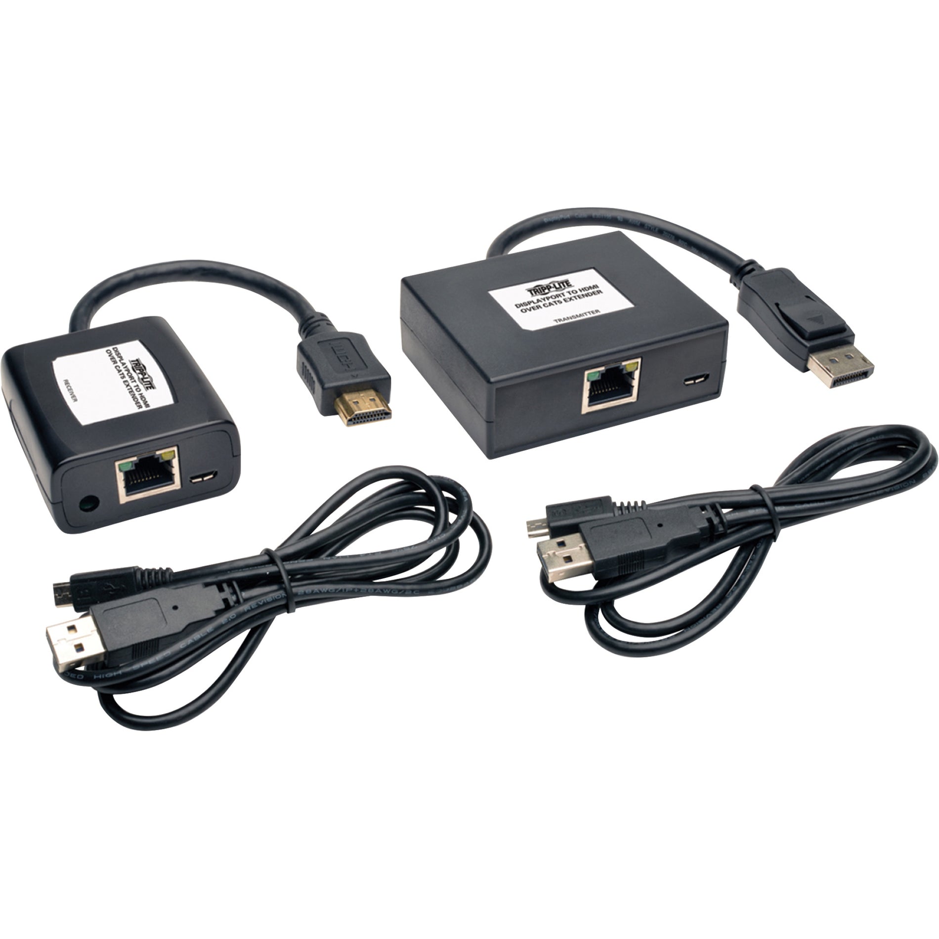 Tripp Lite B150-1A1-HDMI วิดีโอคอนโซล/เอ็กซ์เทนเดอร์ ฟูลเอชดี 1920 x 1080 TAA สอดคล้อง USB HDMI ออก DisplayPort เครือข่าย (RJ-45) 2 พอร์ต USB 1 HDMI เอาท์พุต 2 เครือข่าย (RJ-45) พอร์ต