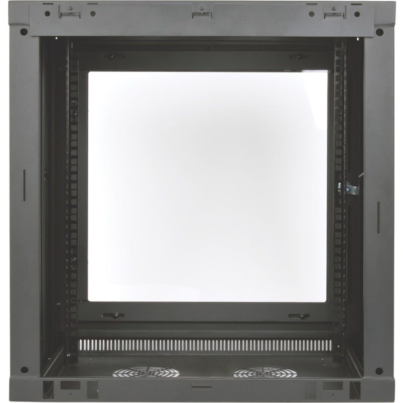 Internal view of SRW12U13G rack showing mounting rails and ventilation features