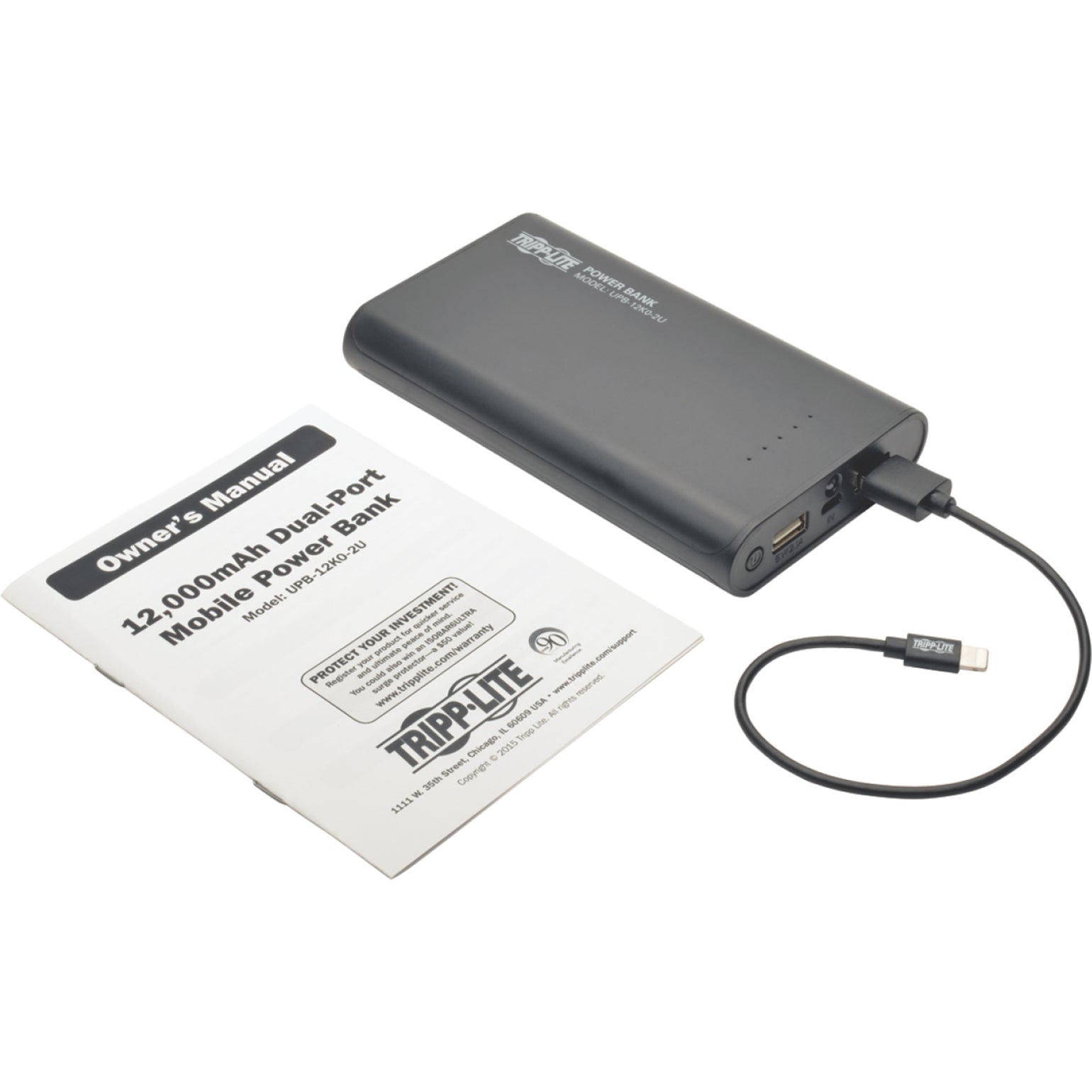 Tripp Lite UPB-12K0-2U Banco de Poder 12000mAh Doble Puerto Linterna Móvil