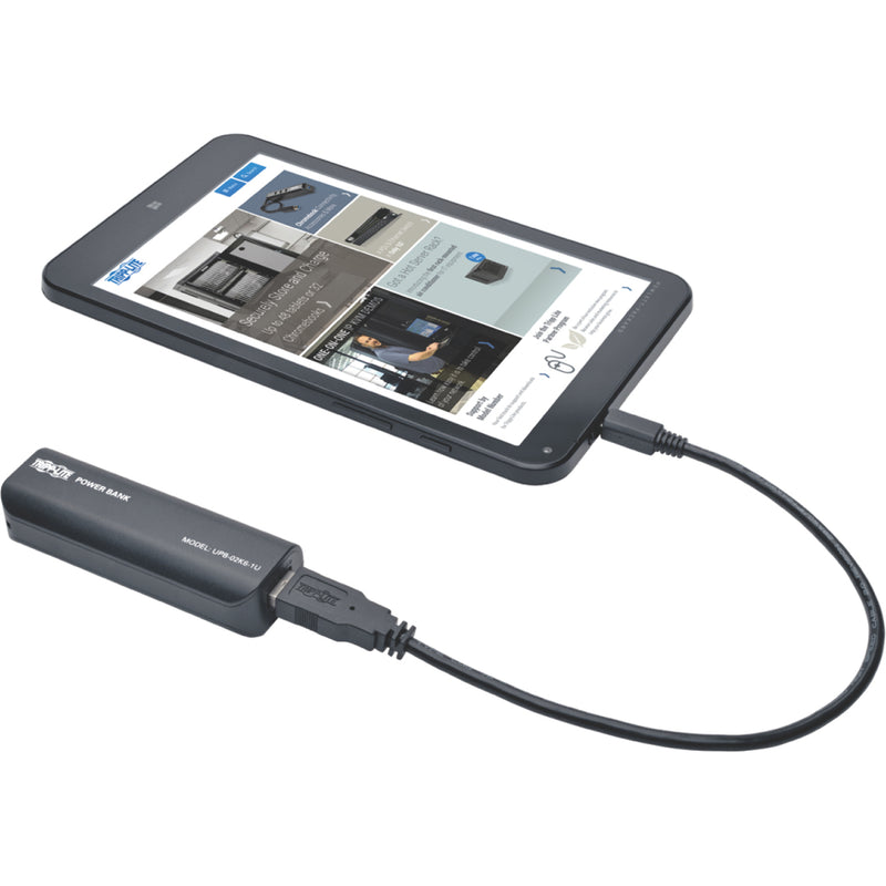 Tripp Lite power bank charging a tablet device