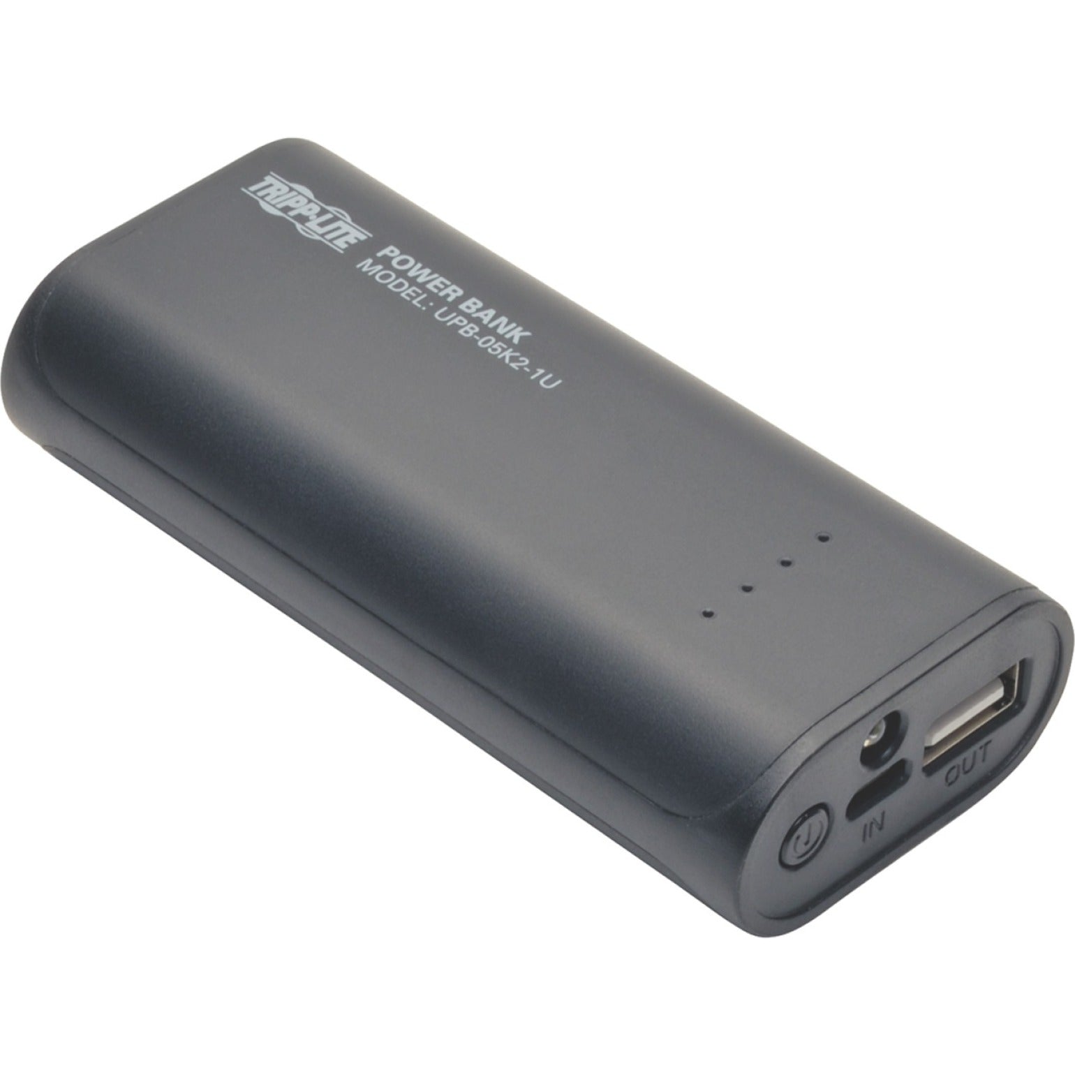 Tripp Lite UPB-05K2-1U 휴대용 5200mAh 모바일 파워 뱅크 USB 배터리 충전기 백색 LED 플래시라이트 1 년 보증 5200mAh 용량 검정색