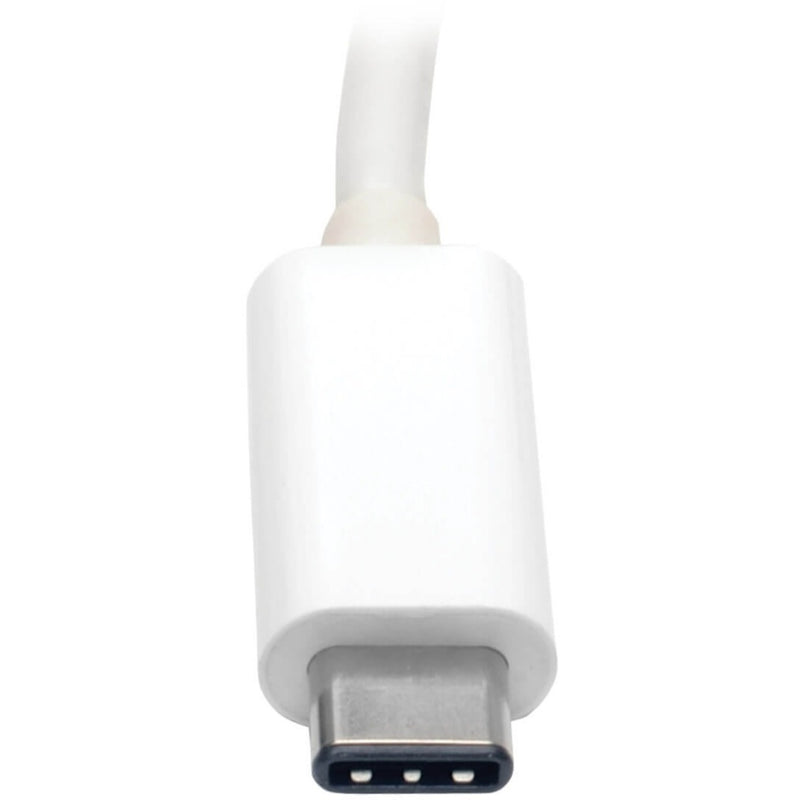 Close-up of USB-C connector on Tripp Lite adapter