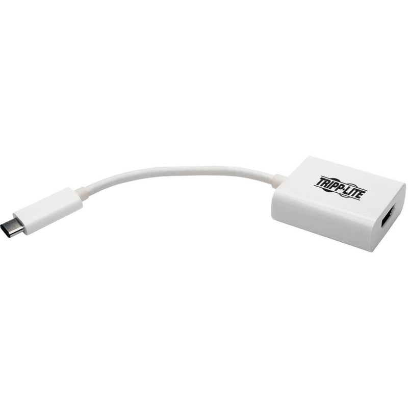 Tripp Lite USB-C to HDMI adapter shown in white with cable connection