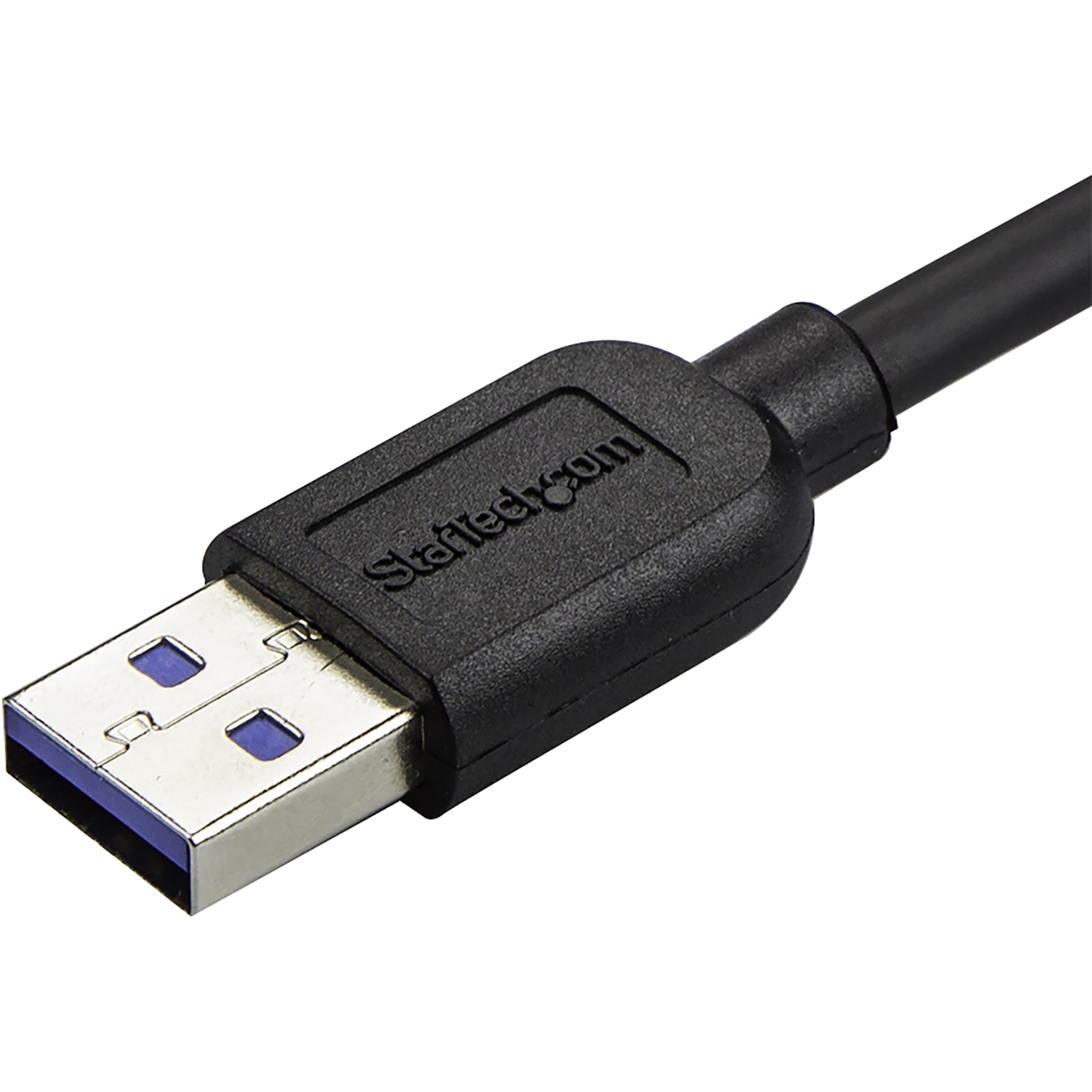 StarTech.com كابل USB3AU50CMLS USB 3.0 رفيع - ذكر-ذكر - ميكرو USB زاوية يسارية - 0.5م (20بوصة)، مرن، مقاوم للضغط، مقاوم للتلف، شحن، مقاوم للانحناء