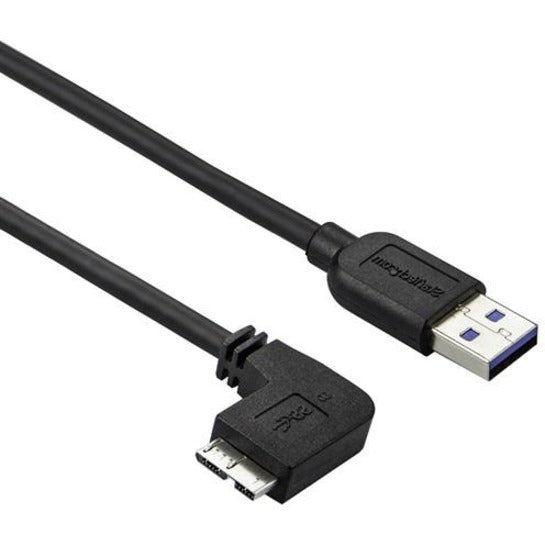 Marca: StarTech.com  Cable USB 3.0 delgado Micro USB3AU50CMLS - M/M - Micro-USB con ángulo izquierdo - 05m (20 pulgadas) Flexible Resistente a la tensión Resistente al daño Carga Resistente a la flexión.