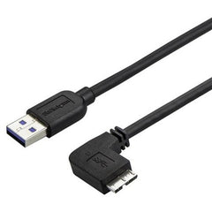 كابل ستار تكنولوجي USB3AU50CMRS رفيع Micro USB 3.0 - M/M - 0.5 متر (20 بوصة)، Micro-USB بزاوية قائمة، USB 3.1 جين 1 (5 جيجابت في الثانية)