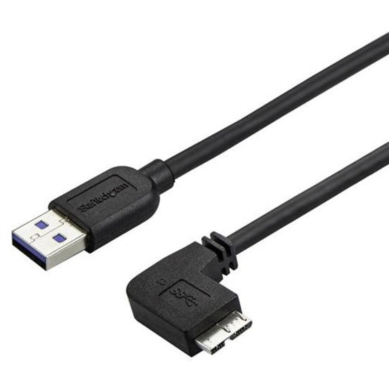 StarTech.com slim USB 3.0 cable with right-angle Micro-USB connector and standard USB-A connector