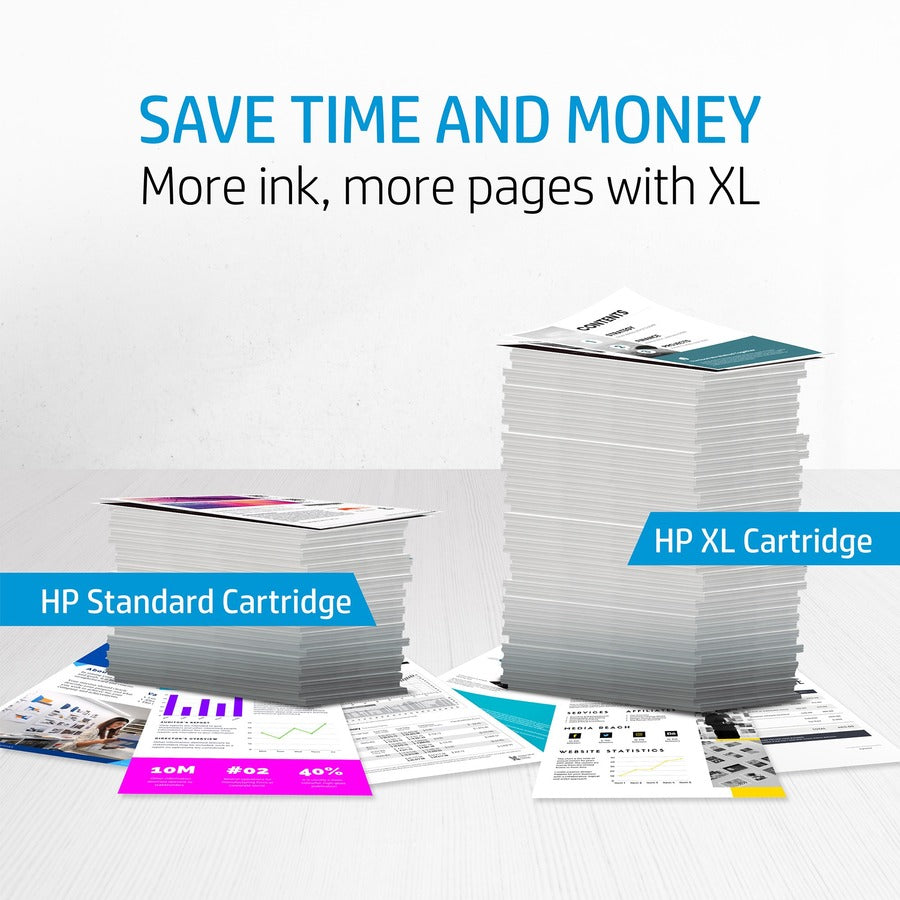 Visual comparison of standard versus XL cartridge page output capacity-alternate-image7