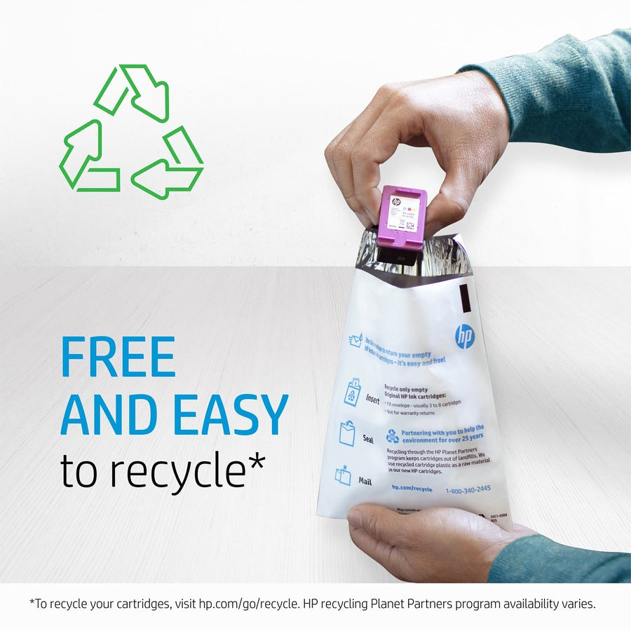 HP recycling program demonstration with cartridge and recycling envelope-alternate-image13