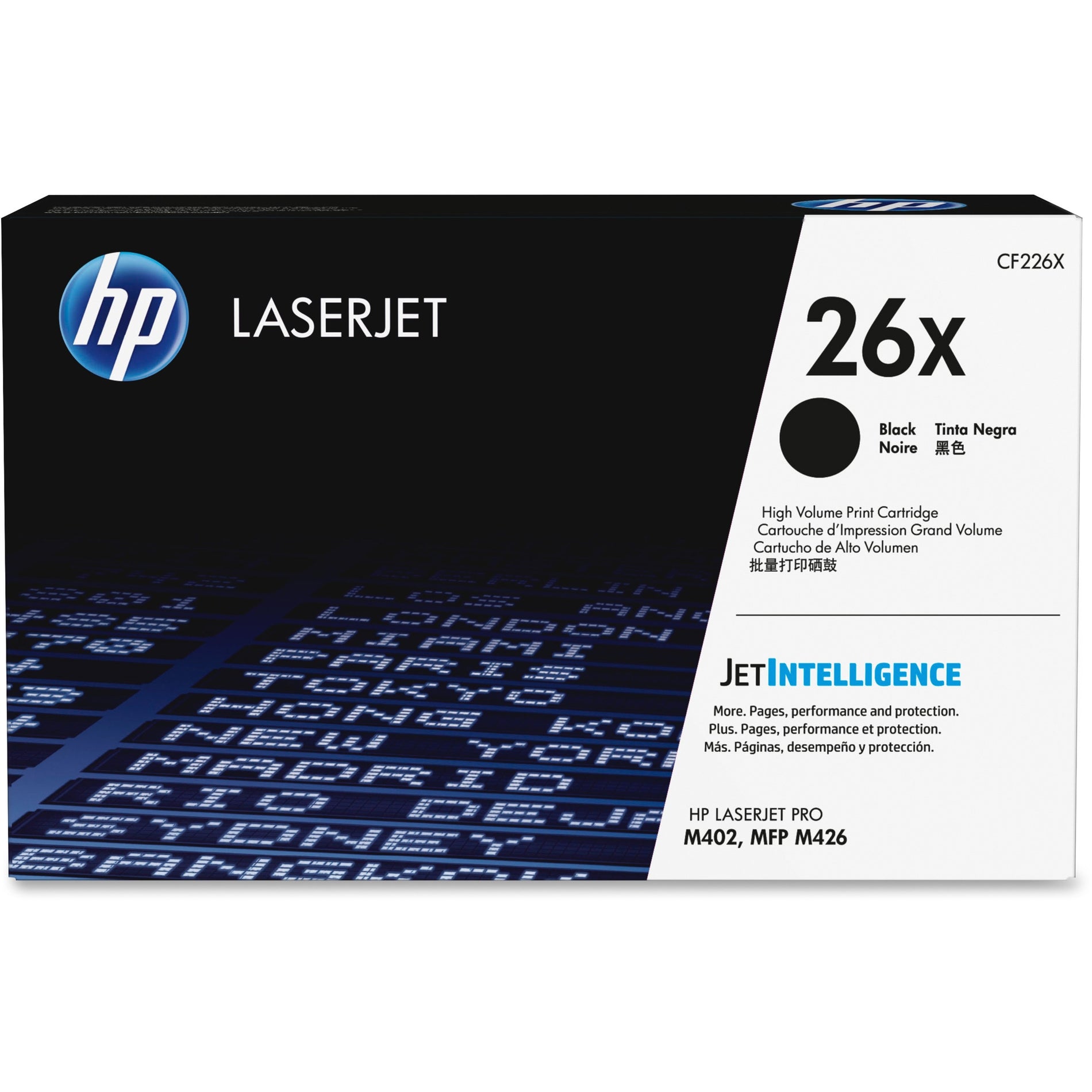 HP CF226X 26X Original Haute Capacité Cartouche de Toner Laser - Noir Pack