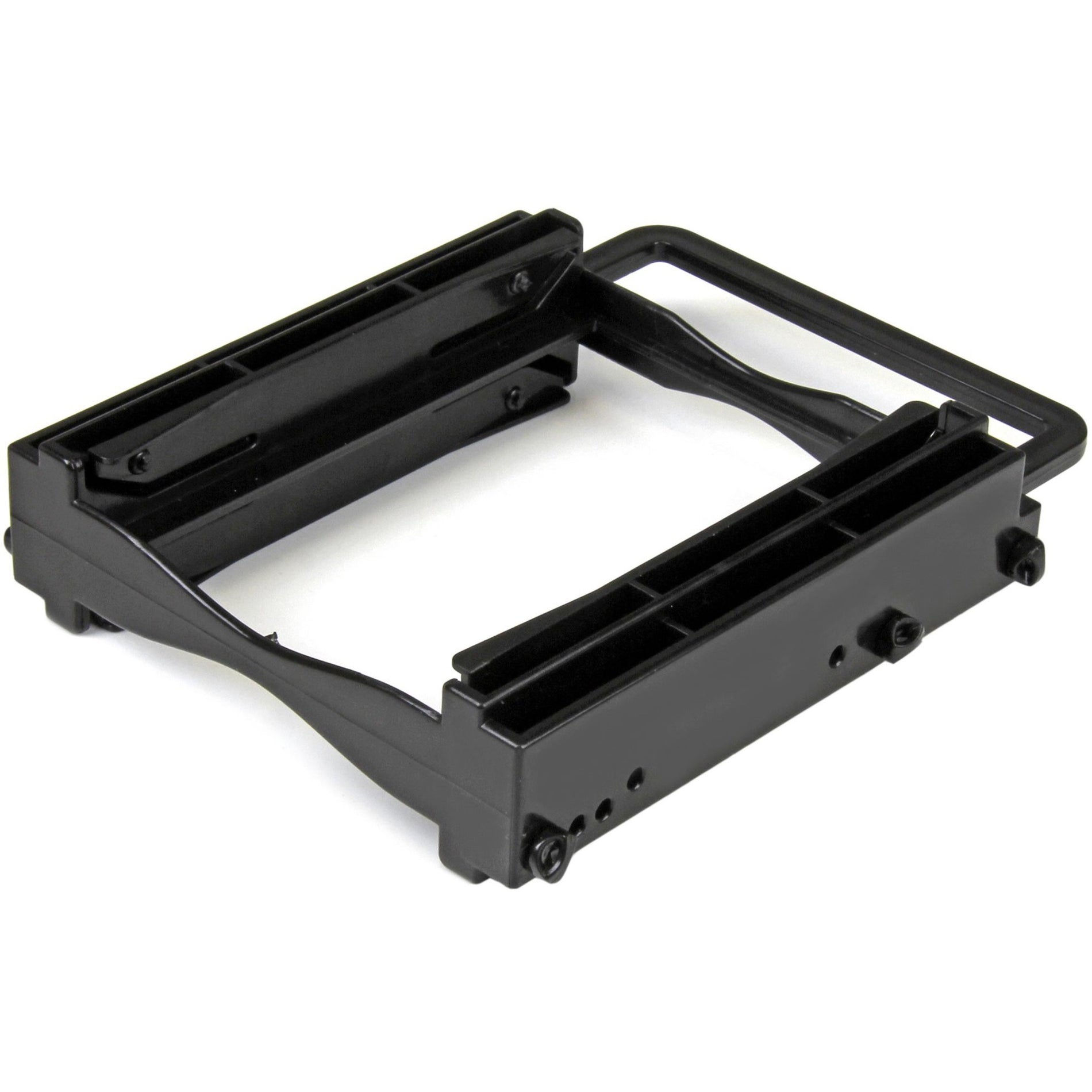 Soporte dual BRACKET225PT de StarTech.com para SSD/ HDD de 2.5" en bahía de disco de 3.5" - Instalación sin herramientas ligero negro