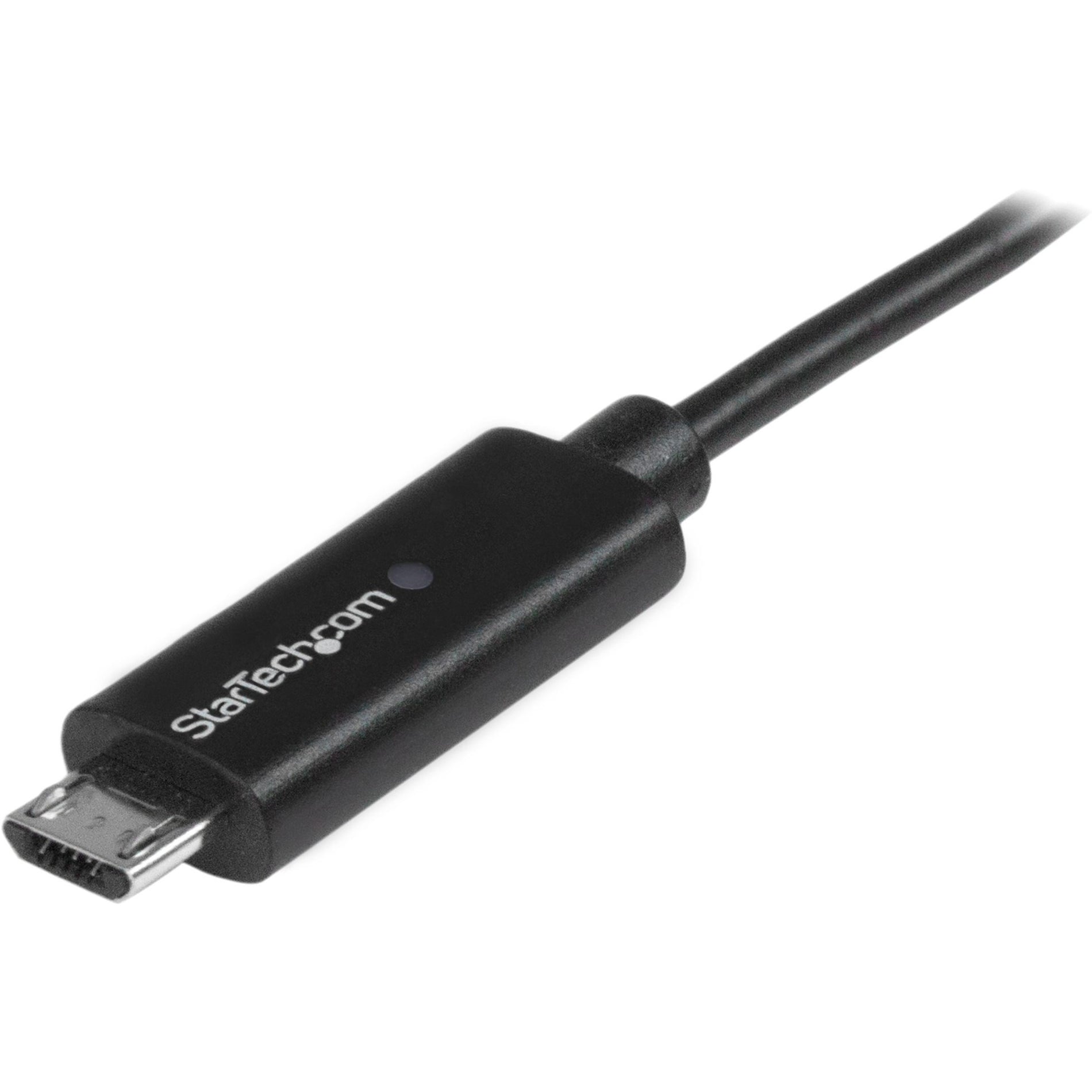 StarTech.com Cable Micro-USB de 1m 3 pies con Luz de Carga LED Cable USB a Micro USB con Carga Rápida e Indicador LED Descatalogado