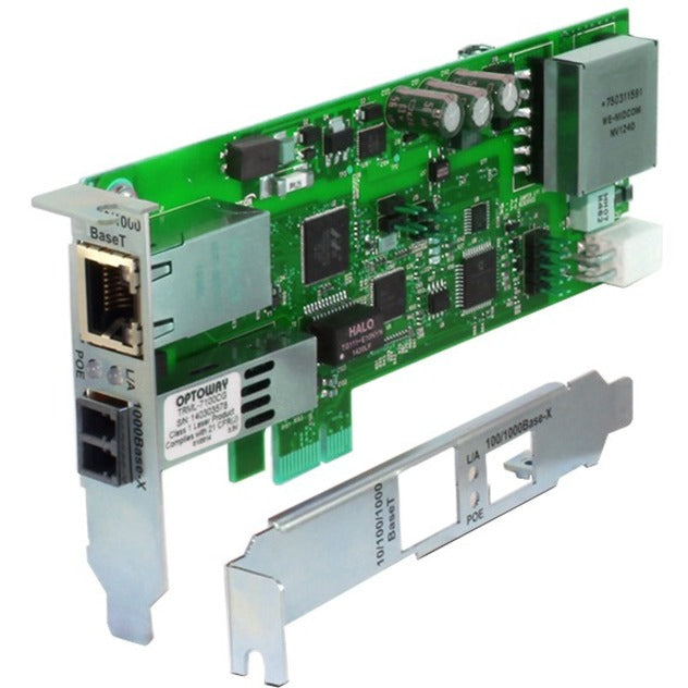 Transition Networks N-GXE-POE-LC-01 Gigabit Ethernet Card, PCI Express 2.0, 1000Base-X/1000Base-T, Optical Fiber/Twisted Pair