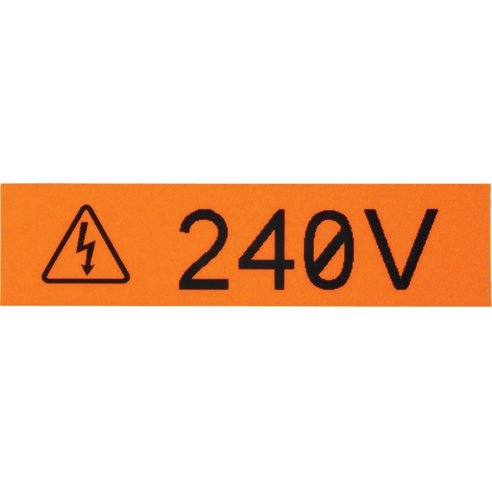 Orange warning label with black electrical hazard symbol and 240V voltage marking-alternate-image1