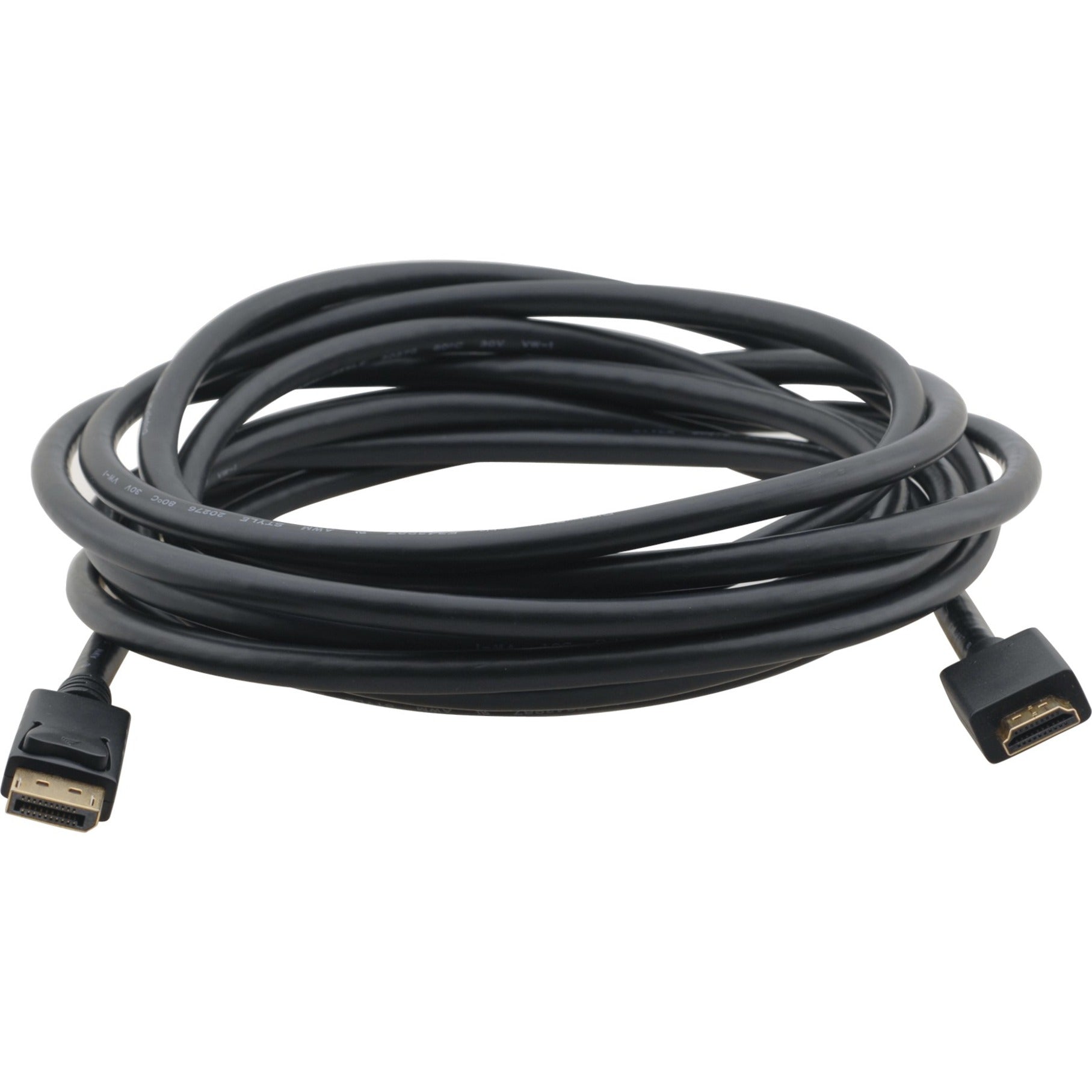 Kramer 6-foot black DisplayPort to HDMI cable with male connectors on both ends, coiled view-alternate-image1