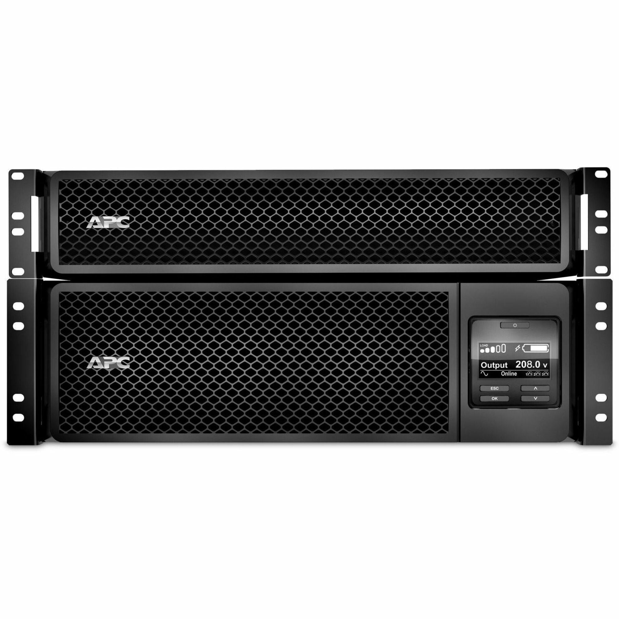 APC Smart-UPS SRT 5000VA Double Conversion Online UPS, 208V to 120V Step-Down Transformer, Rack-mountable 2U, 15 Outlets, Energy Star, RoHS Certified - SRT5KRMXLT-5KTF (3 Year Warranty)