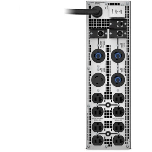 Rear view of APC Smart-UPS SRT 5kVA transformer showing multiple NEMA output receptacles and connection ports