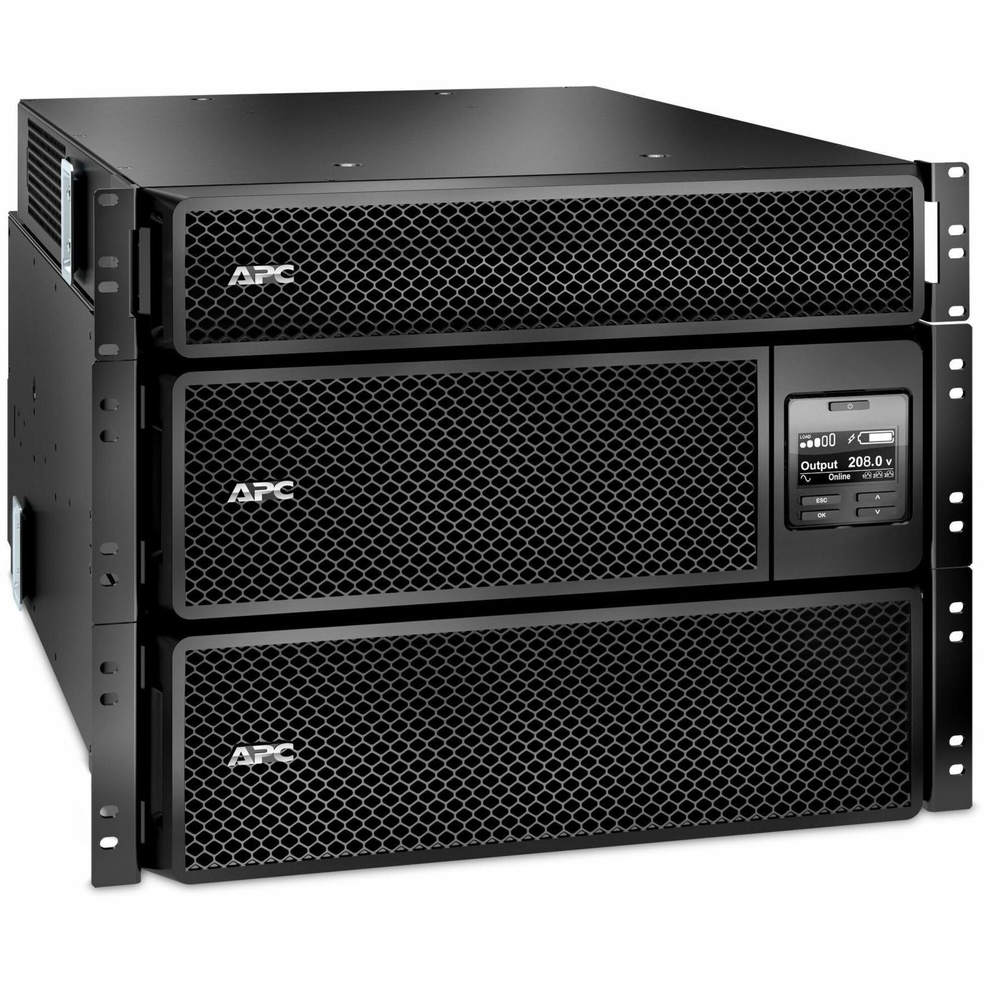 APC Smart-UPS SRT 8kVA Rack-Mount Double Conversion Online UPS, 208V to 120V Step-Down Transformer, 17 Outlets, Energy Star, RoHS, Black - SRT8KRMXLT-5KTF (3 Year Warranty)