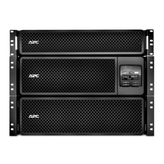 Direct front view of APC Smart-UPS SRT showing mesh ventilation pattern and control display-alternate-image2