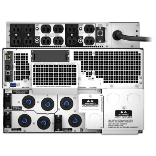 Rear view of APC Smart-UPS SRT showing power outlets, ports, and connectivity options-alternate-image5