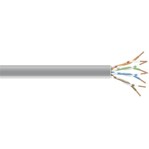 Close-up view of Black Box CAT6 cable cross-section showing color-coded conductors and gray plenum-rated jacket