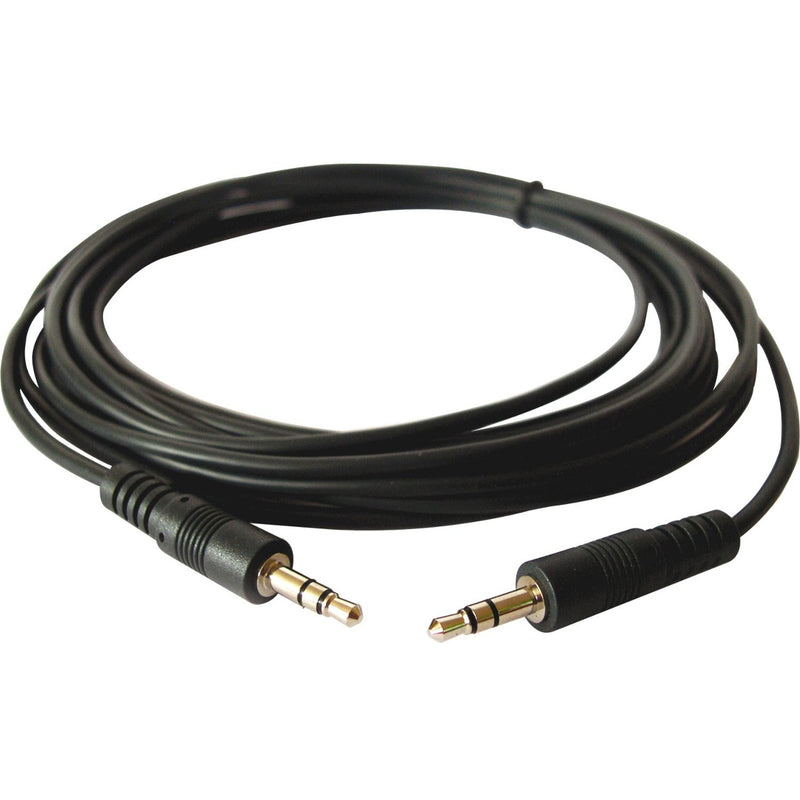 Black 10-foot Kramer 3.5mm male to male stereo audio cable with gold-plated connectors and molded strain relief