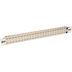 Tripp Lite N254-048-SH-6A 48-Port 1U Rack-Mount STP Shielded Cat6a Feedthrough Patch Panel RJ45 Ethernet