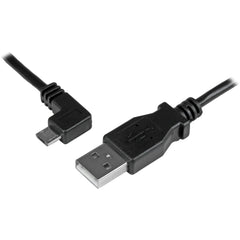 StarTech.com USBAUB2MLA Kabel Micro-USB Pengisian dan Sinkronisasi M/M - Sudut Kiri Micro-USB - 2m (6 ft.) Pengisian Daya dan Transfer Data 24 AWG